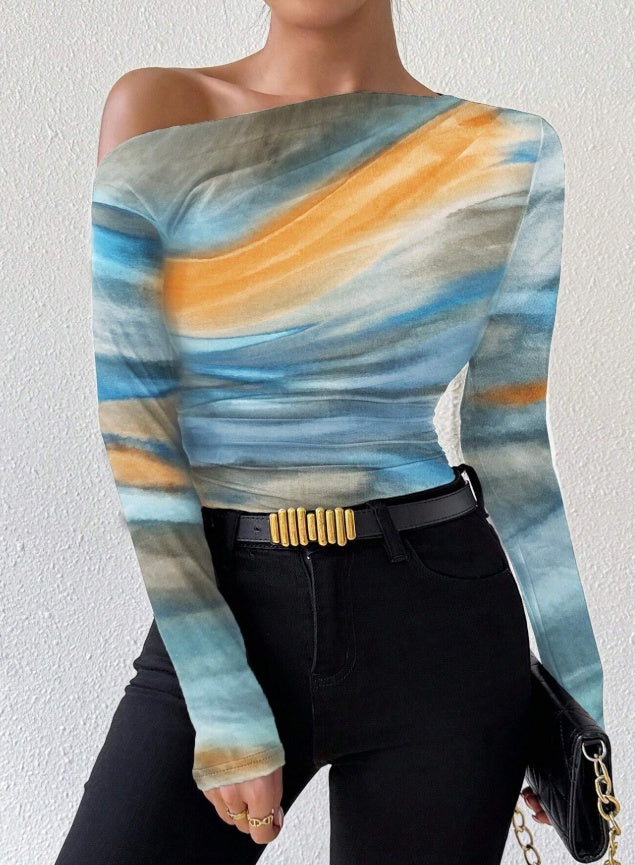 Print Long Sleeve T-Shirt Graphic Tees