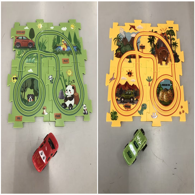 Children Puzzle Electric Car Automatic Rail City Scene Construction Education Toy Gift