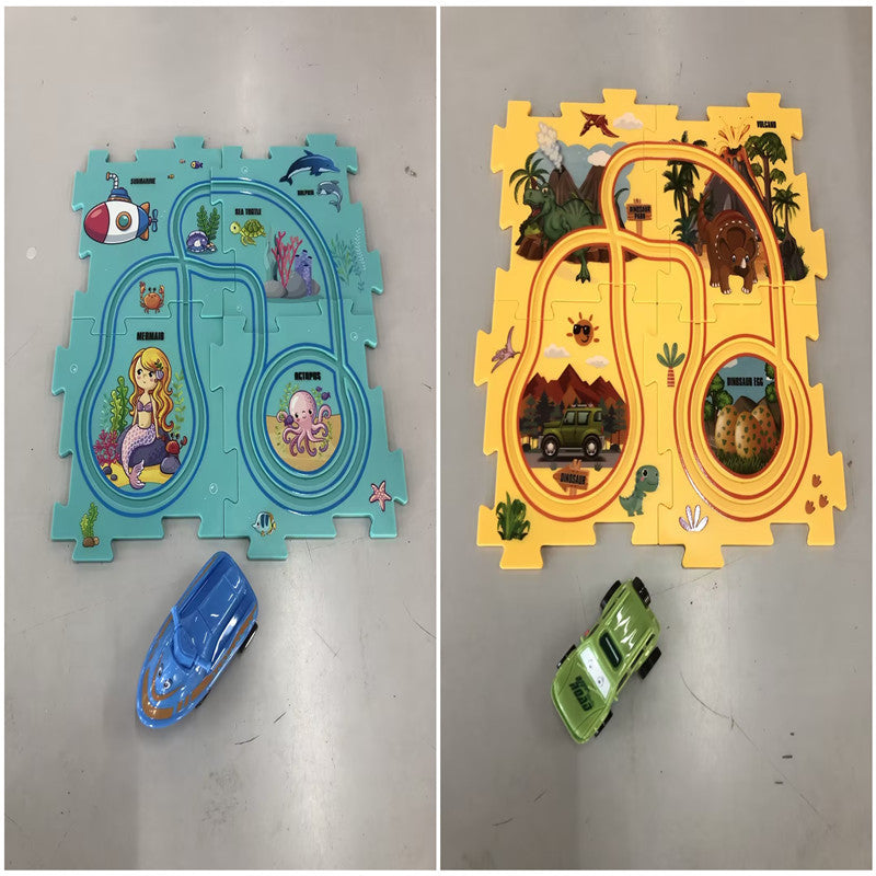 Children Puzzle Electric Car Automatic Rail City Scene Construction Education Toy Gift
