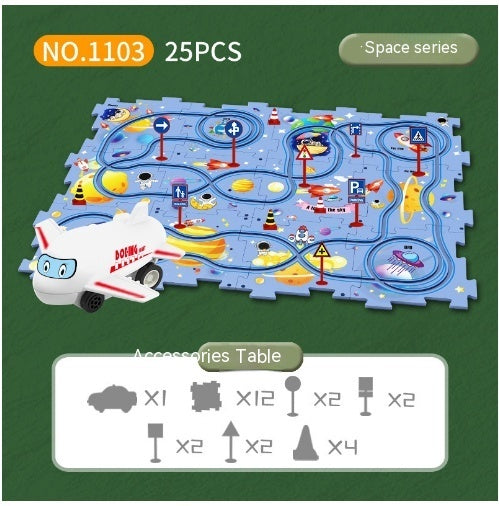 Children Puzzle Electric Car Automatic Rail City Scene Construction Education Toy Gift