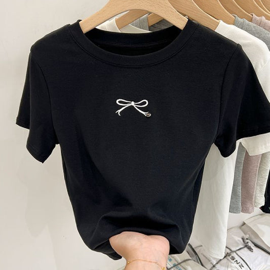 Bow Print Chic Cropped Top