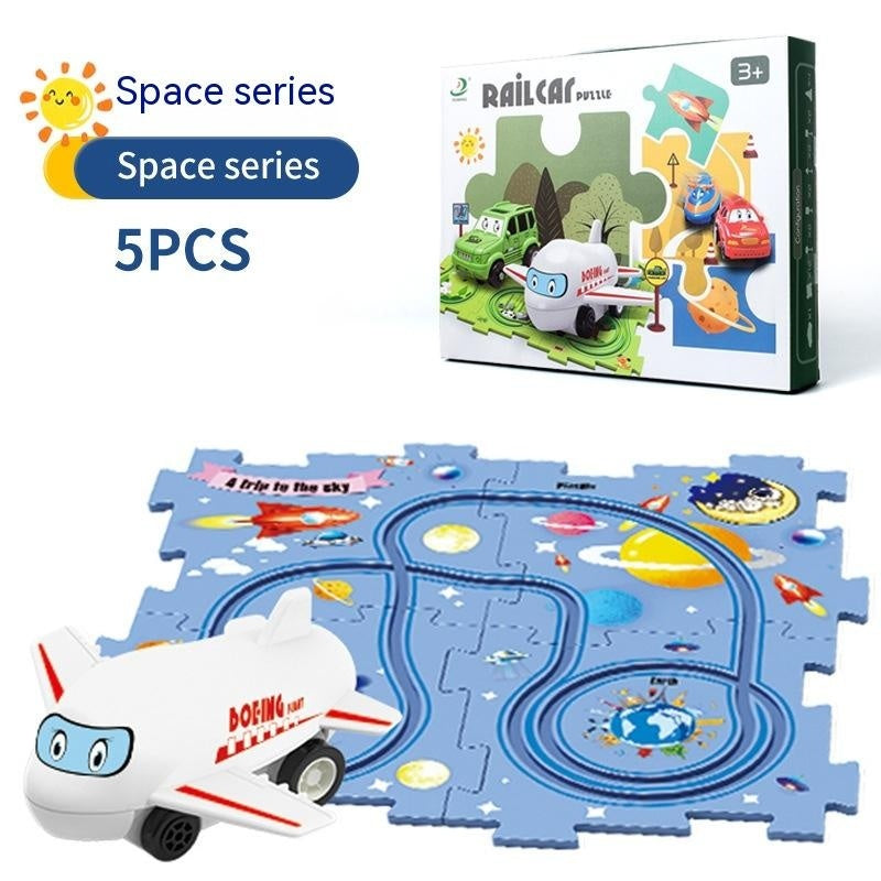 Children Puzzle Electric Car Automatic Rail City Scene Construction Education Toy Gift