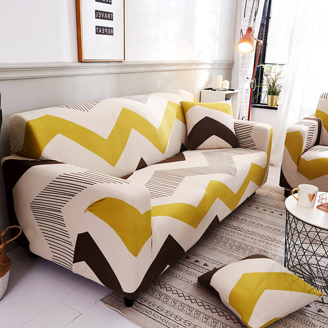 Printed cushion sofa cover