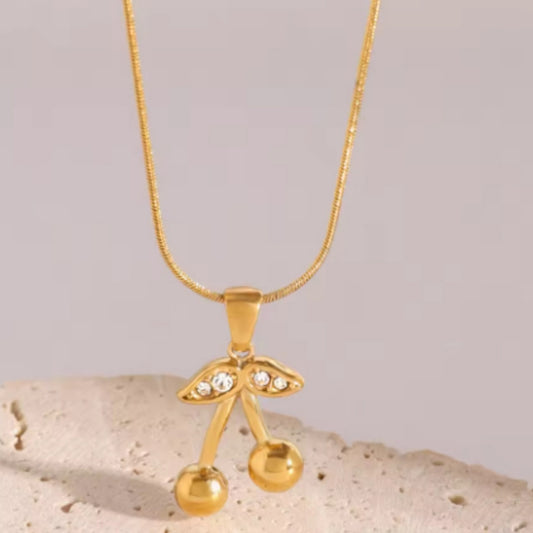Stainless Steel Cherry Necklace