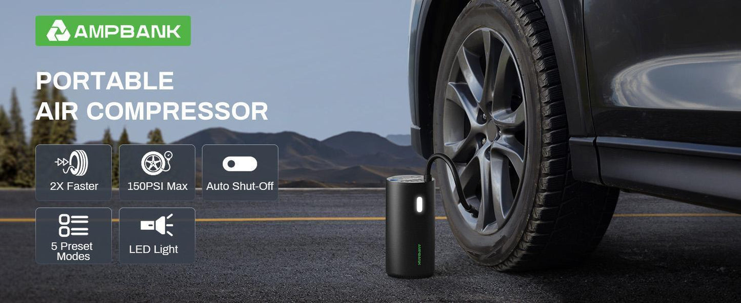 Portable Tire Air Pump LED Screen For Fast Inflation