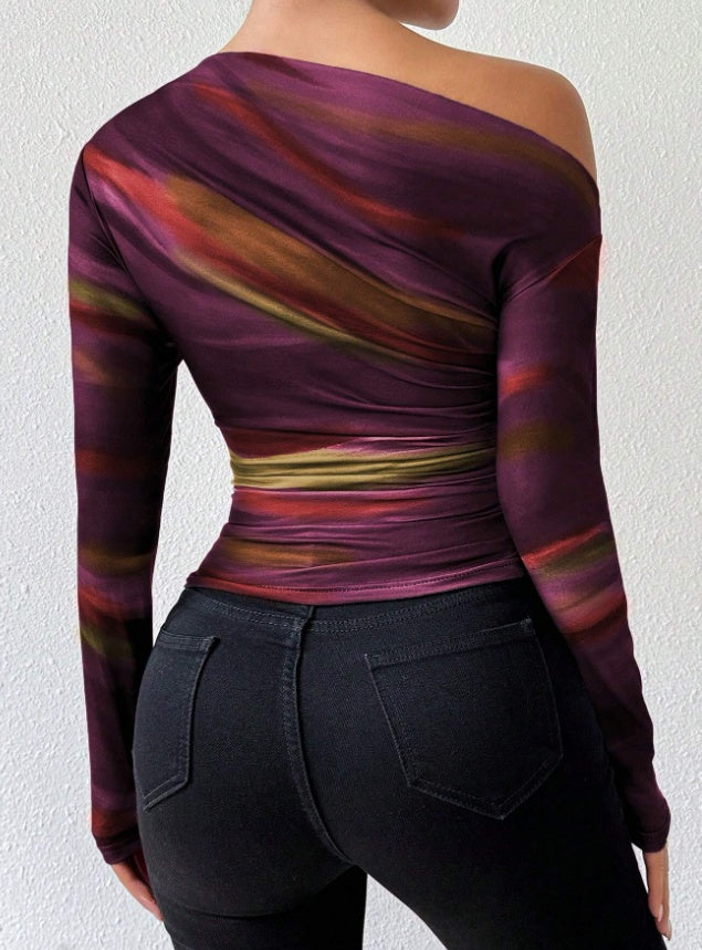 Print Long Sleeve T-Shirt Graphic Tees