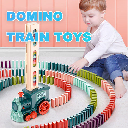 Domino Train Toys Car Puzzle Electric Building Blocks Train Toy