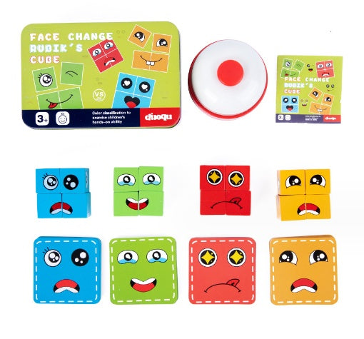 Wooden Expressions Toy Wooden Magic Cube Face