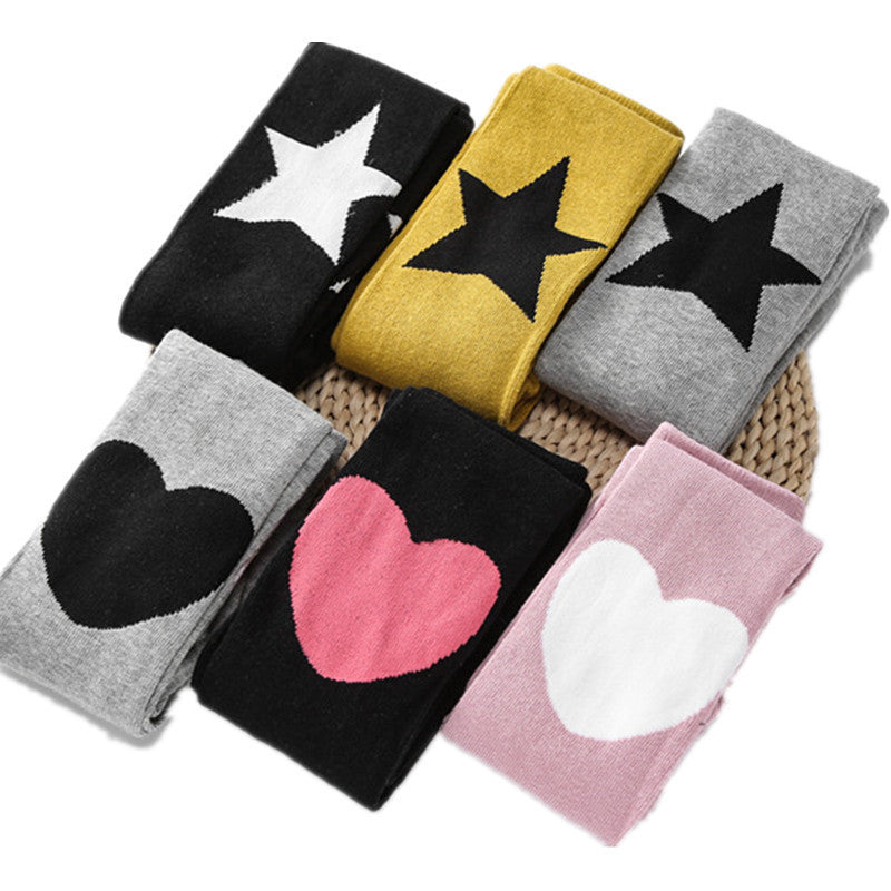 Cute Tertiary Color Love Girl Leggings