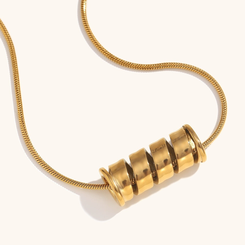 Gold Plating Spiral Spring Necklace