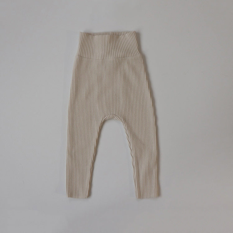 Leggings Girls Solid Color High-waisted Trousers