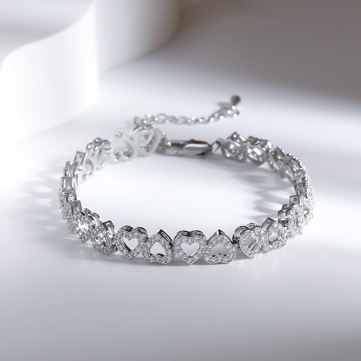Diamond Bracelet With Full Diamond Heart