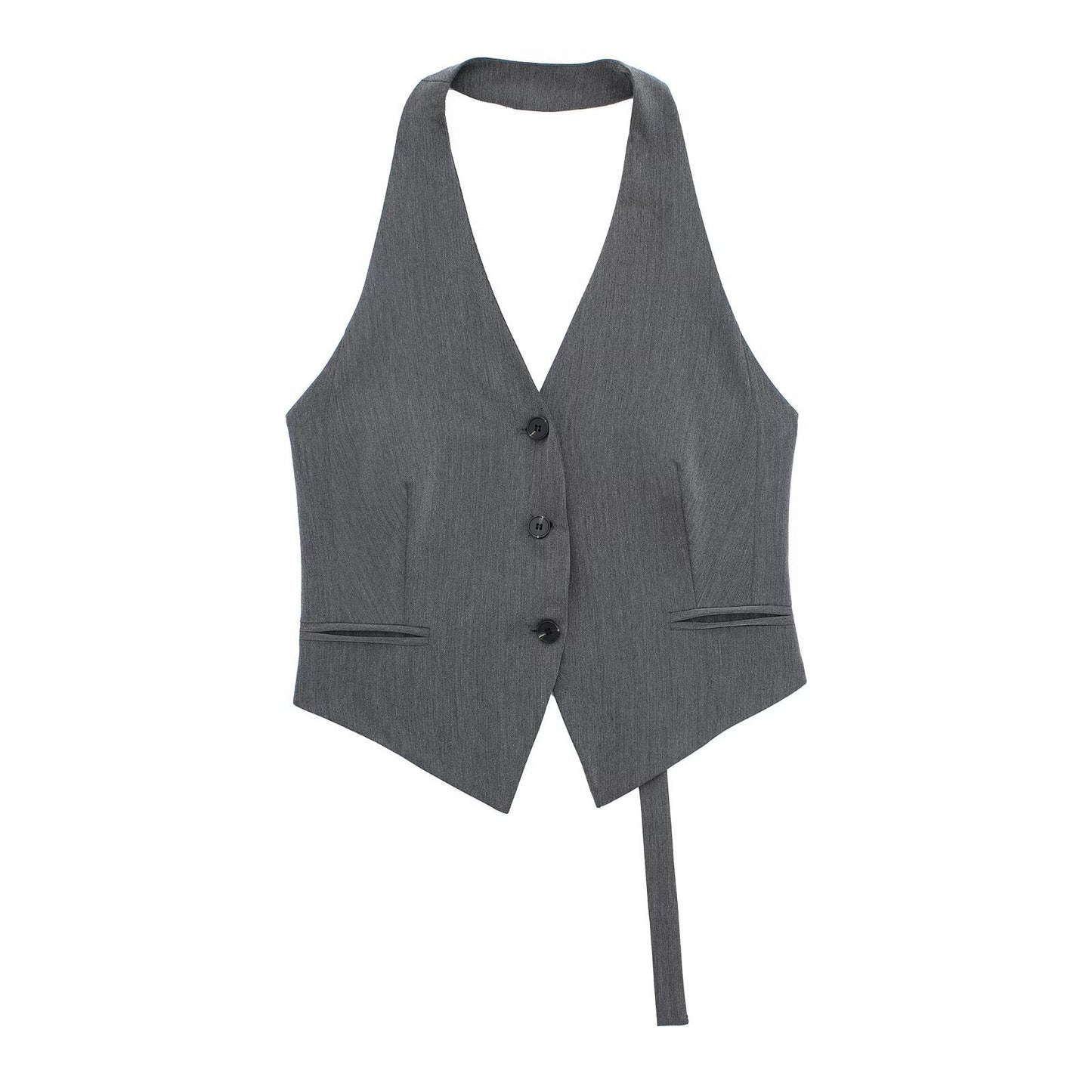 Backless Hanging Collar Vest Jacket