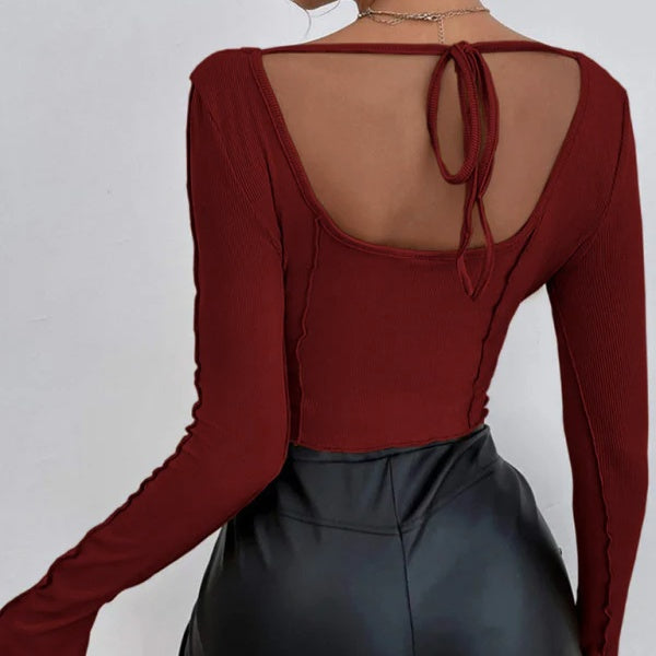 Square Neck And Back Strap Design, T-shirt Top