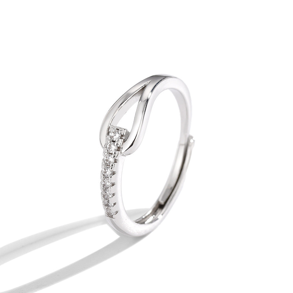 Diamond-embedded Open Ring