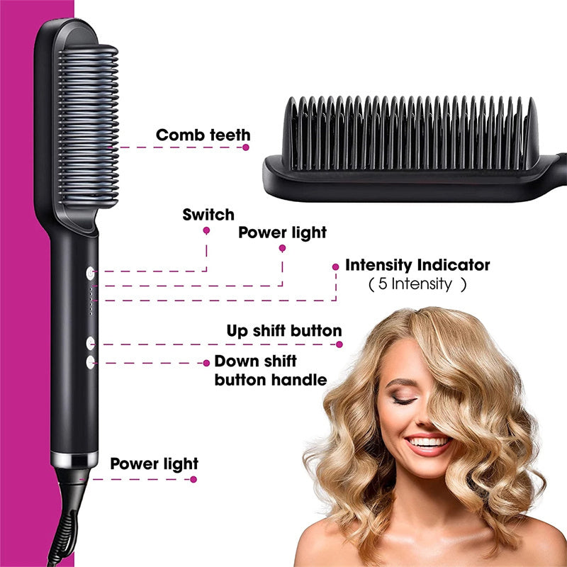 New 2 In 1 Hair Straightener Hot Comb  Dual-purpose Electric Hair Brush