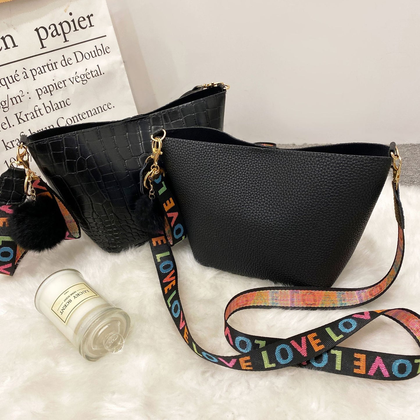 Bucket Bag Lychee Pattern