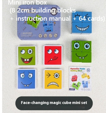 Wooden Expressions Toy Wooden Magic Cube Face
