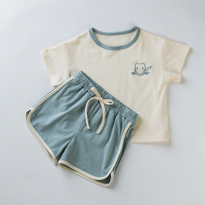 Girls' Embroidery Short Sleeved