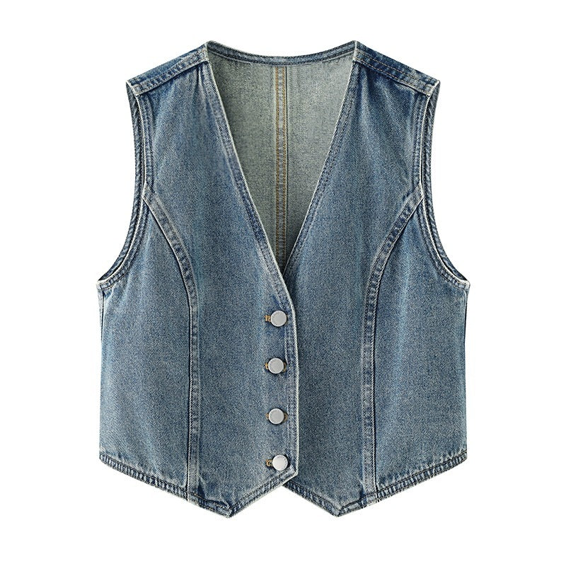 Women's Single-breasted V-neck Casual Short Coat