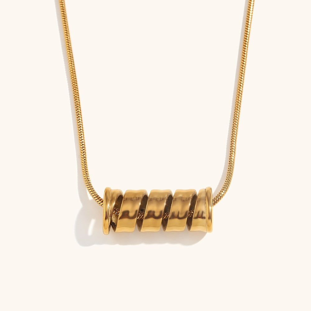 Gold Plating Spiral Spring Necklace