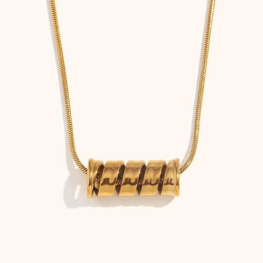 Gold Plating Spiral Spring Necklace