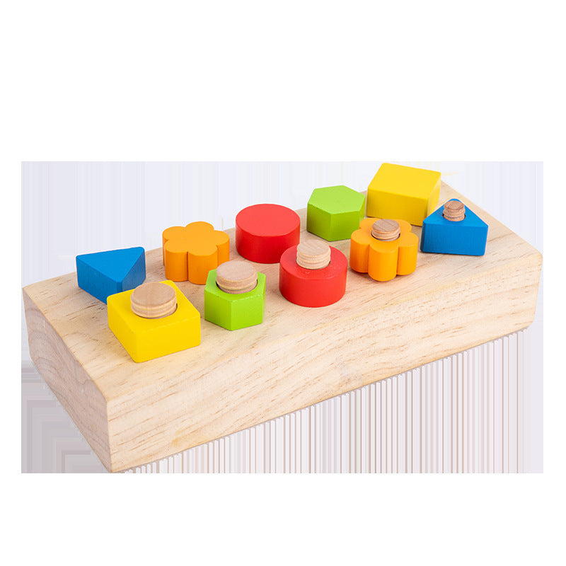 Wooden Boys And Girls Nut Thread Combination Toy
