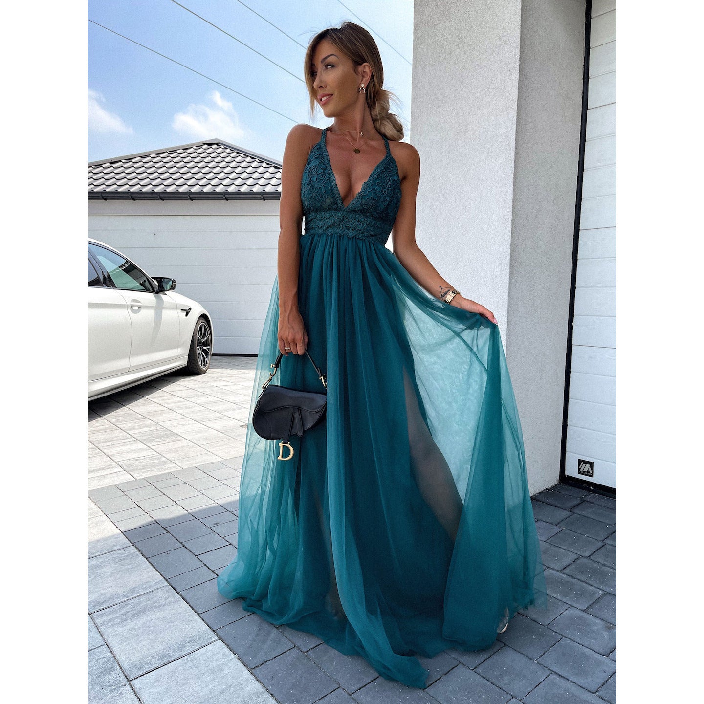 Sleeveless Split Casual Mesh Dress