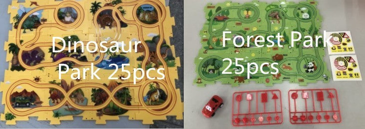 Children Puzzle Electric Car Automatic Rail City Scene Construction Education Toy Gift
