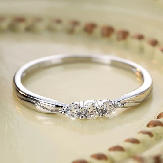 Silver Ripple Wave Gang Drill Small Ring