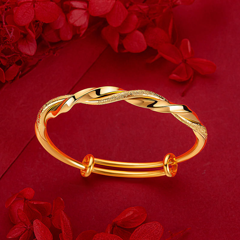 Twisted Adjustable Half Surface Brightening Glossy Bracelet