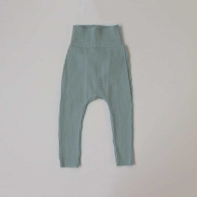 Leggings Girls Solid Color High-waisted Trousers