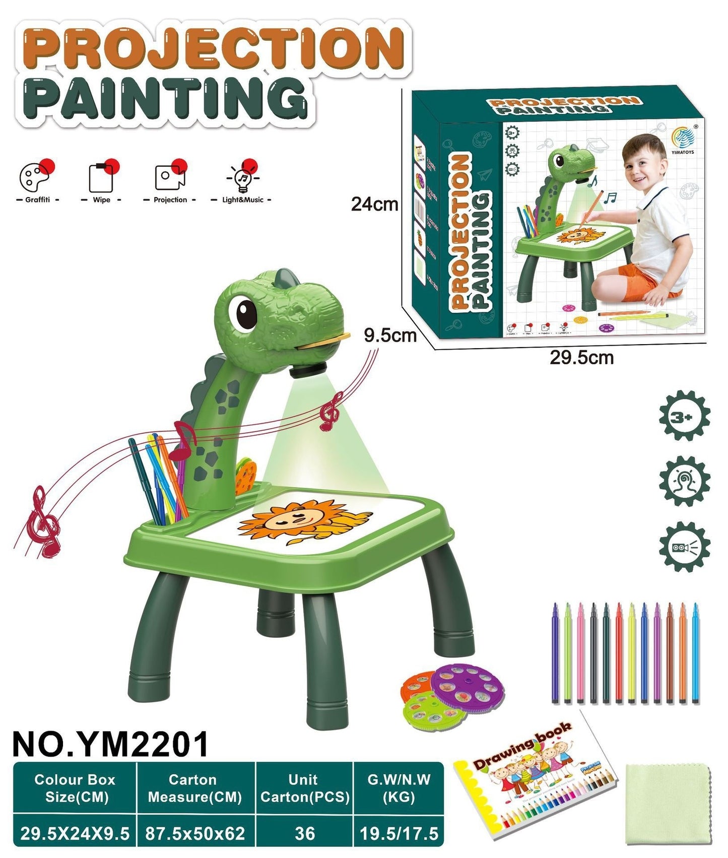 Projector Art Drawing Table Toys Painting Board Desk