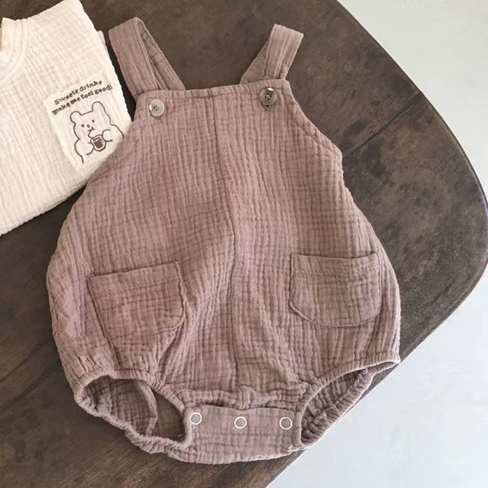 Short Sleeves For Baby And Infants Suspender Pants Two-piece Suit