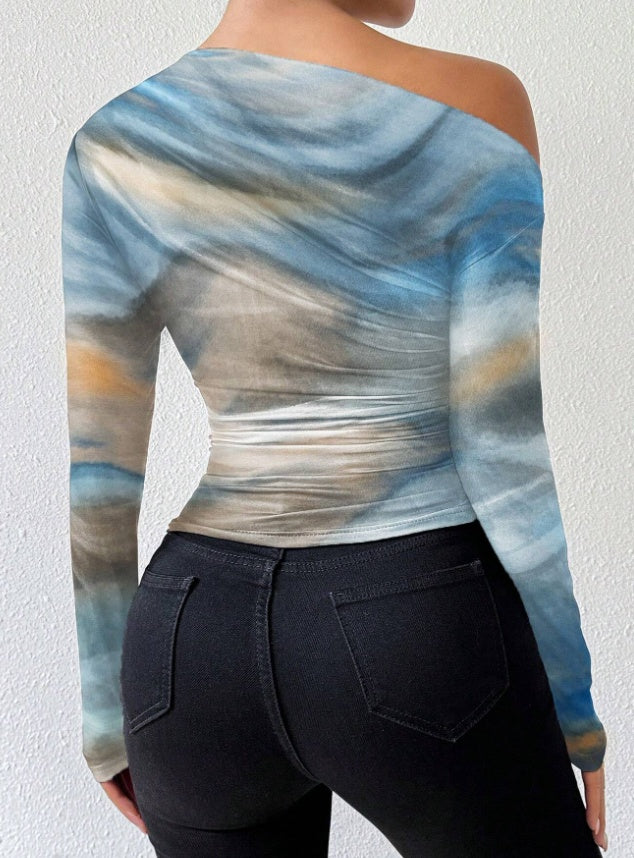 Print Long Sleeve T-Shirt Graphic Tees