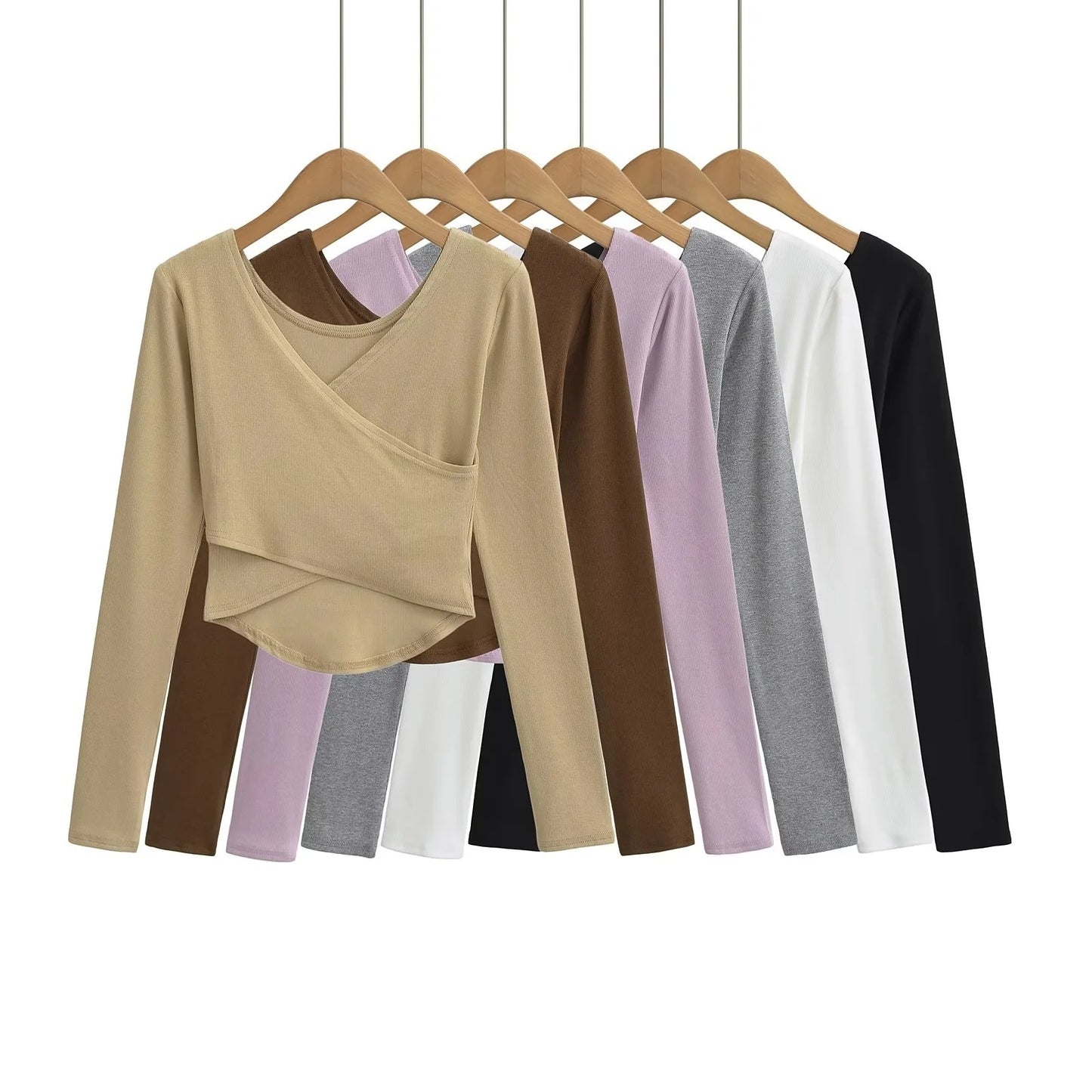 Cross V-neck Chest Long Sleeve