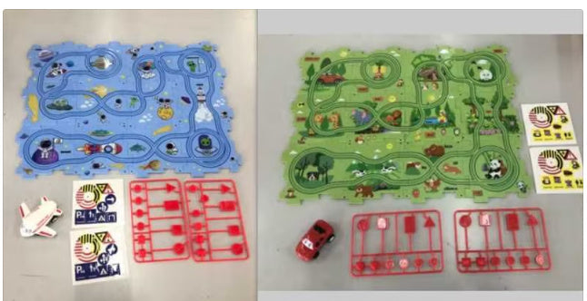 Children Puzzle Electric Car Automatic Rail City Scene Construction Education Toy Gift