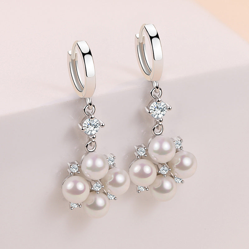 Rhinestone Pearl Earrings New