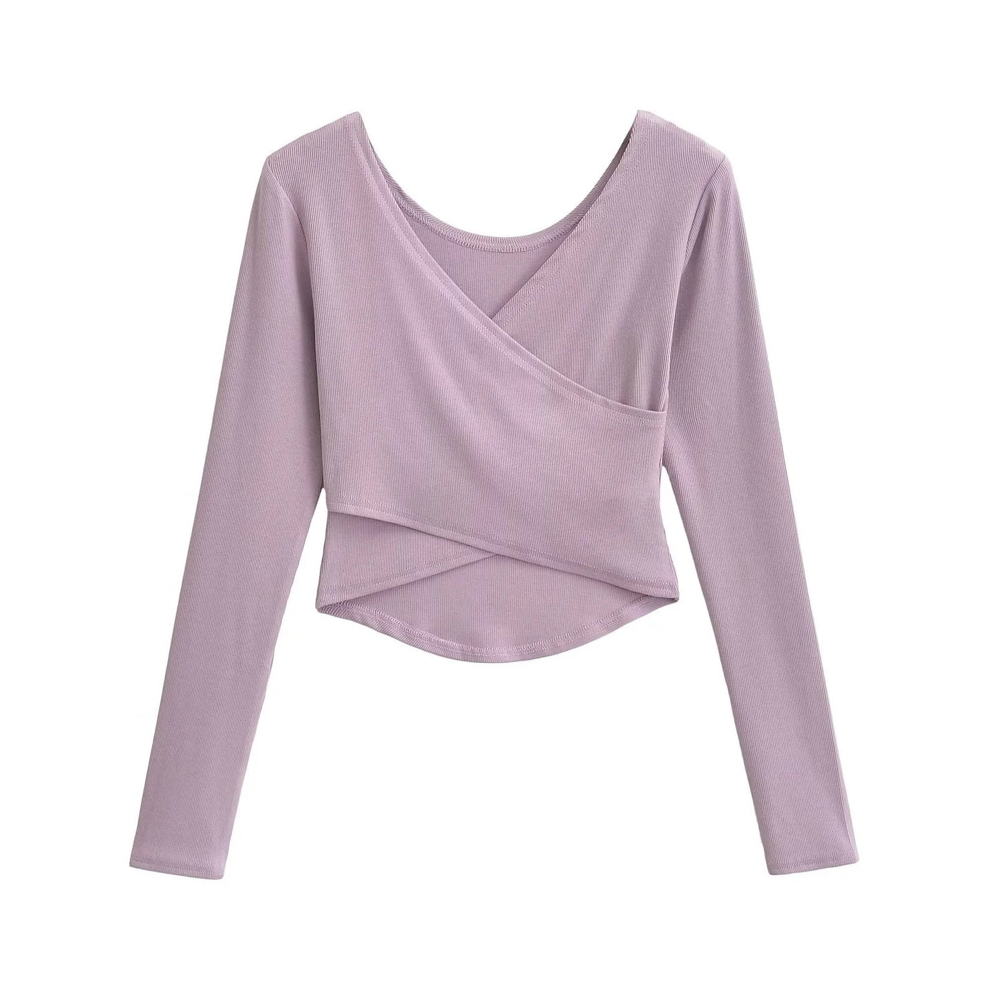 Cross V-neck Chest Long Sleeve