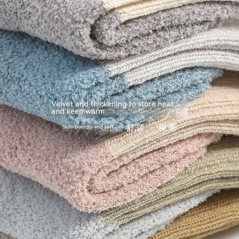 Cotton Thickened Fleece Lined Socks