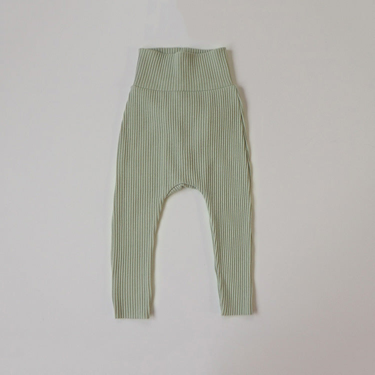 Leggings Girls Solid Color High-waisted Trousers