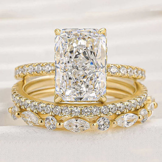 Silver Super Shiny Ice Flower Cut Zircon Ring