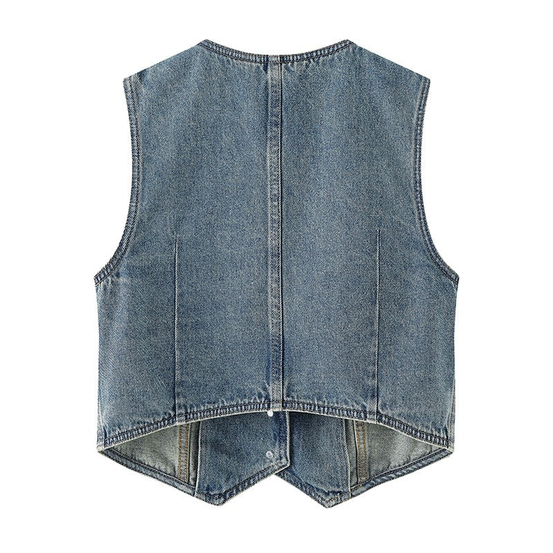 Women's Single-breasted V-neck Casual Short Coat