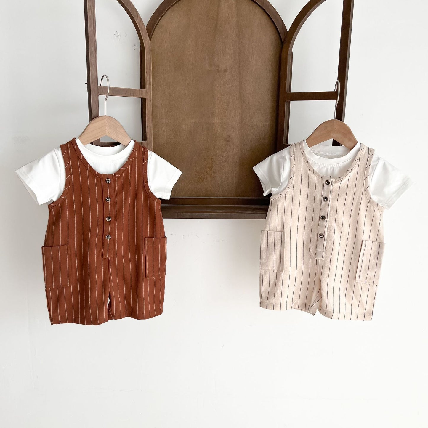 Short Sleeve Jacket Baby Bib Suit
