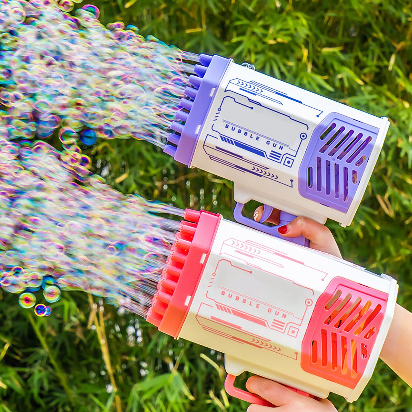 Bubbles Machine Gun Shape Automatic Blower With Light