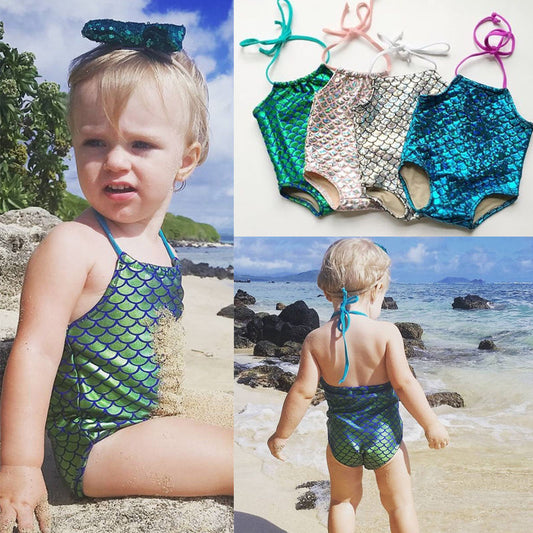 Mermaid One Piece Swimsuit Baby Girl Bikini