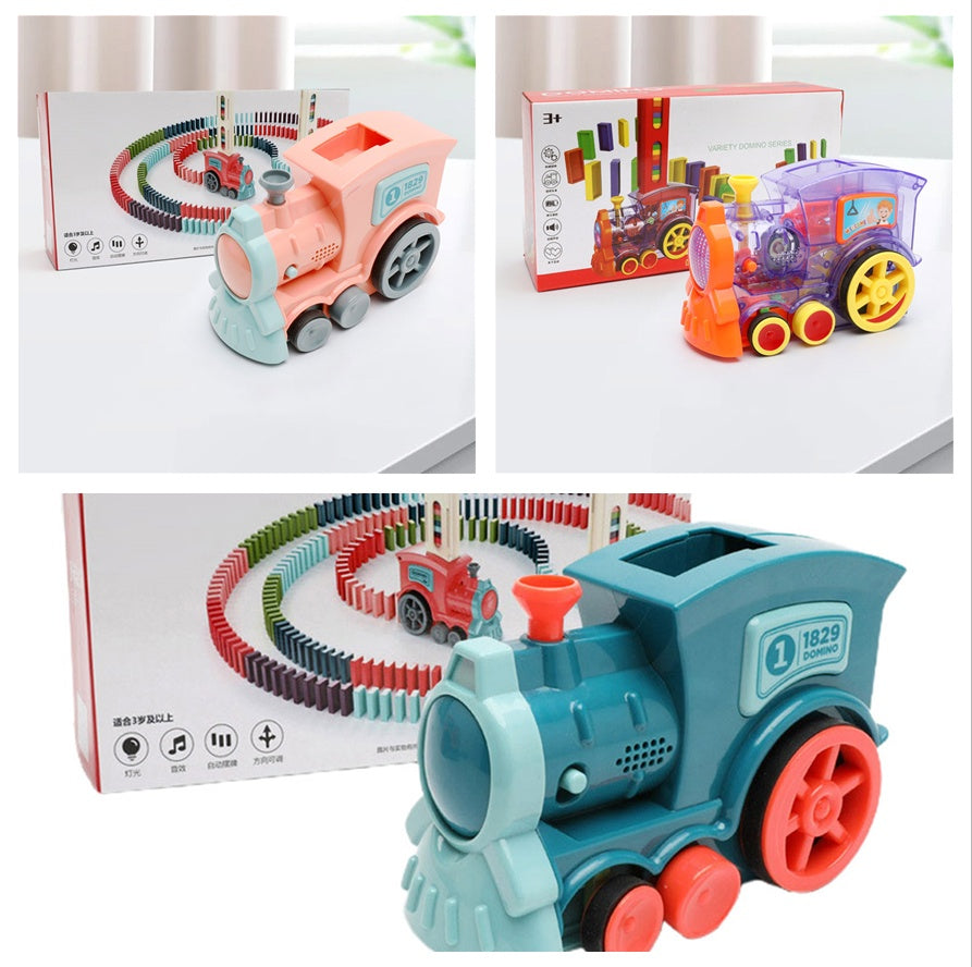 Domino Train Toys Car Puzzle Electric Building Blocks Train Toy