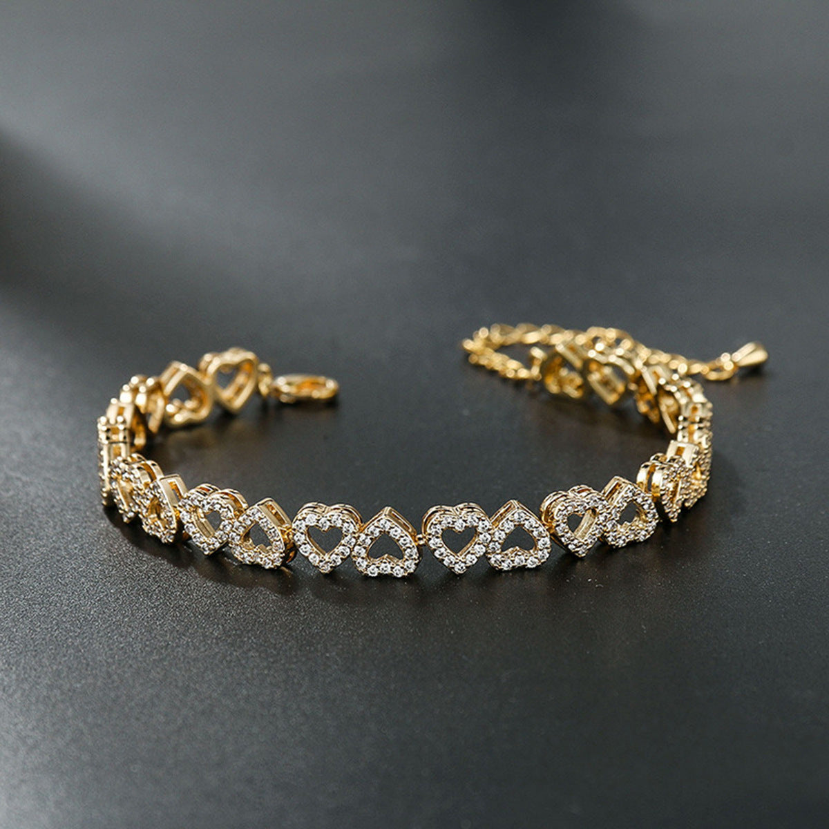 Diamond Bracelet With Full Diamond Heart