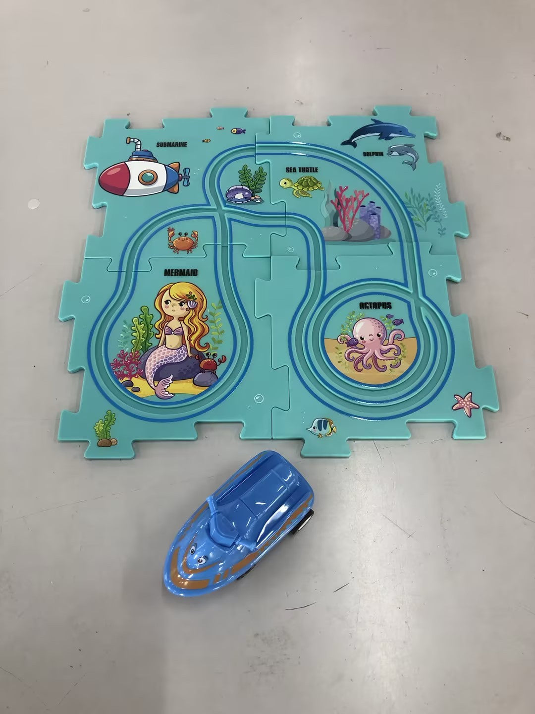 Children Puzzle Electric Car Automatic Rail City Scene Construction Education Toy Gift