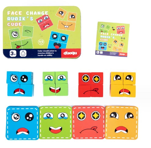Wooden Expressions Toy Wooden Magic Cube Face